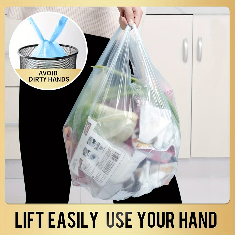 4 GALLON Bathroom Trash Bags, 4 Rolls/100 Counts Small HANDLES Garbage Bags  for Office, Bathroom Wastebasket Waste Bin Colorful Portable Rubbish Bags