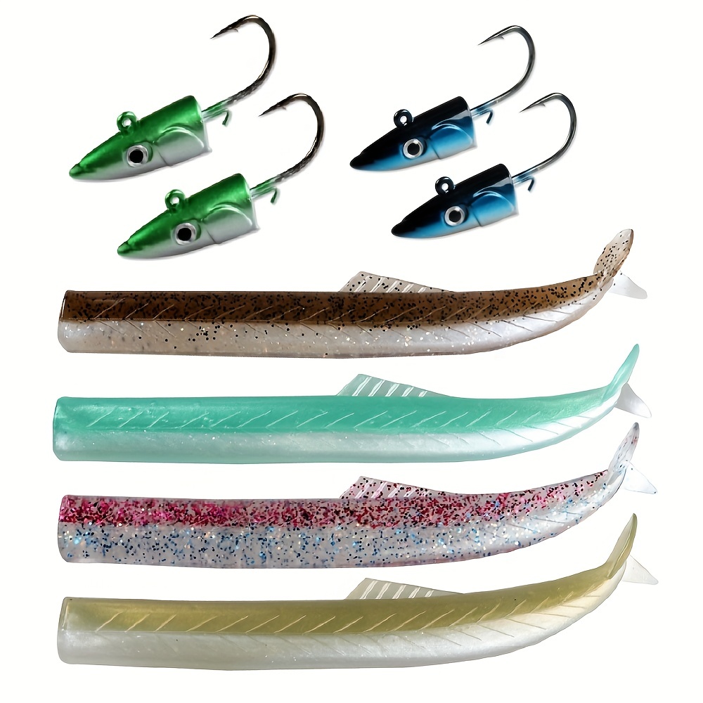 Saltwater Soft Fishing Lure with Jig Head Hook and Minnow Design - Perfect  for Catching Sea Bass and Other Fish, High-Quality Artificial Bait for Effe
