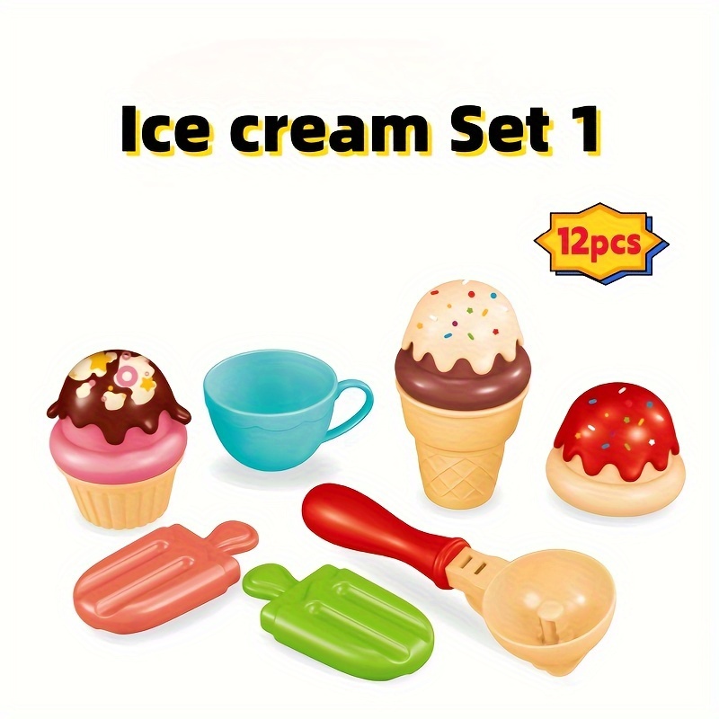 Pretend Play Ice Cream Maker Desserts Food Shop Set - Temu