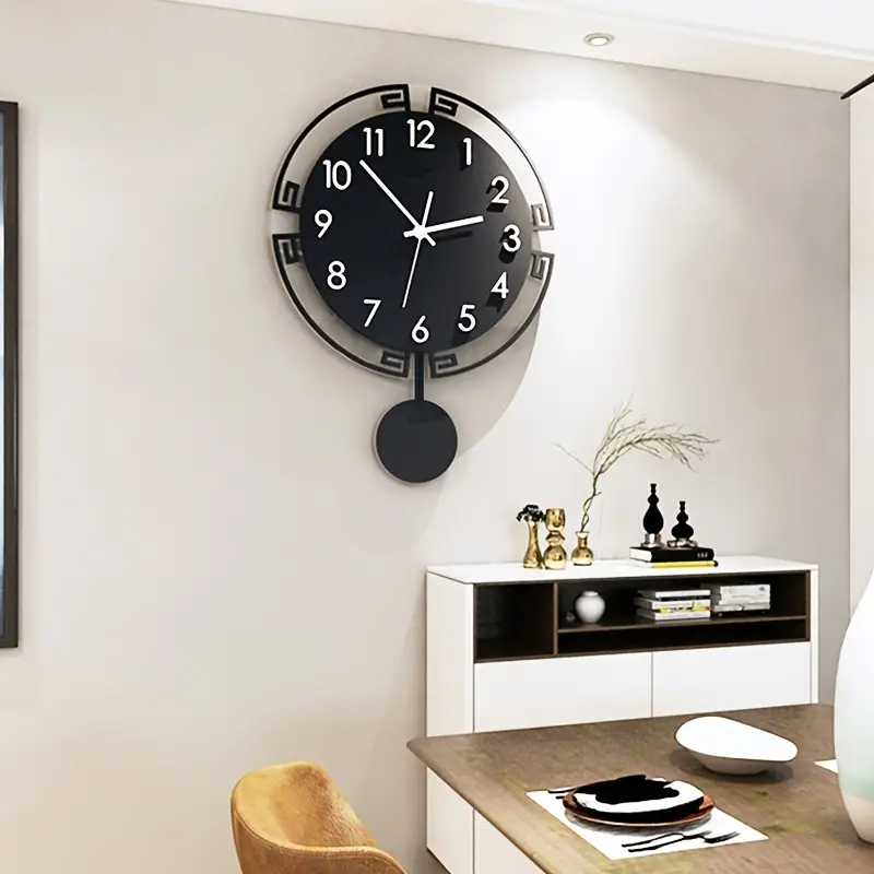 1pc household fashion clock new chinese style wall clock simple modern chinese style wall clock mute living room decorative hanging watch details 3