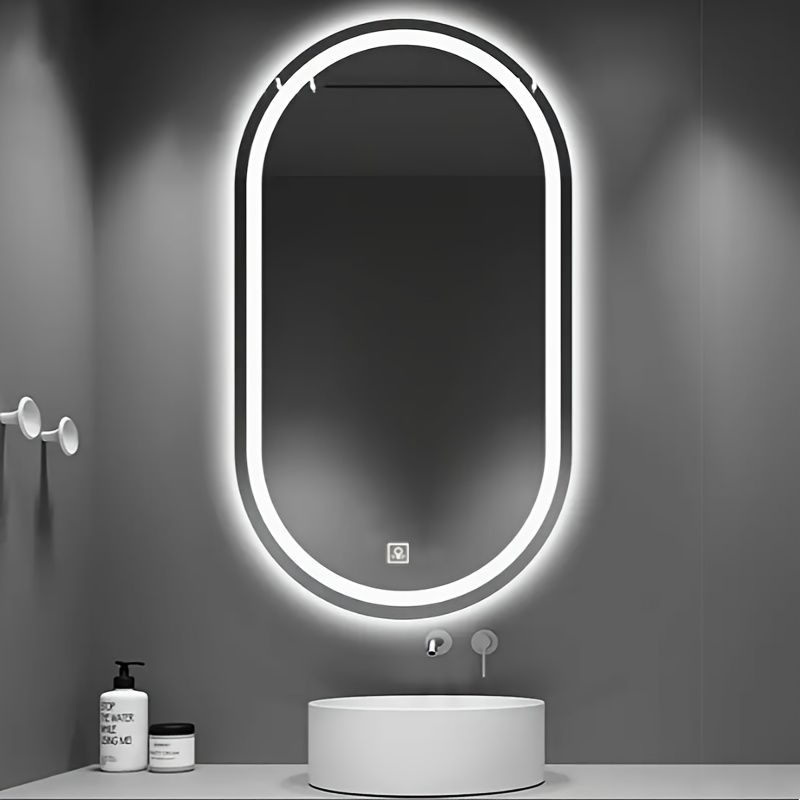 1pc Espejo Baño Inteligente Ovalado Espejo Maquillaje - Temu
