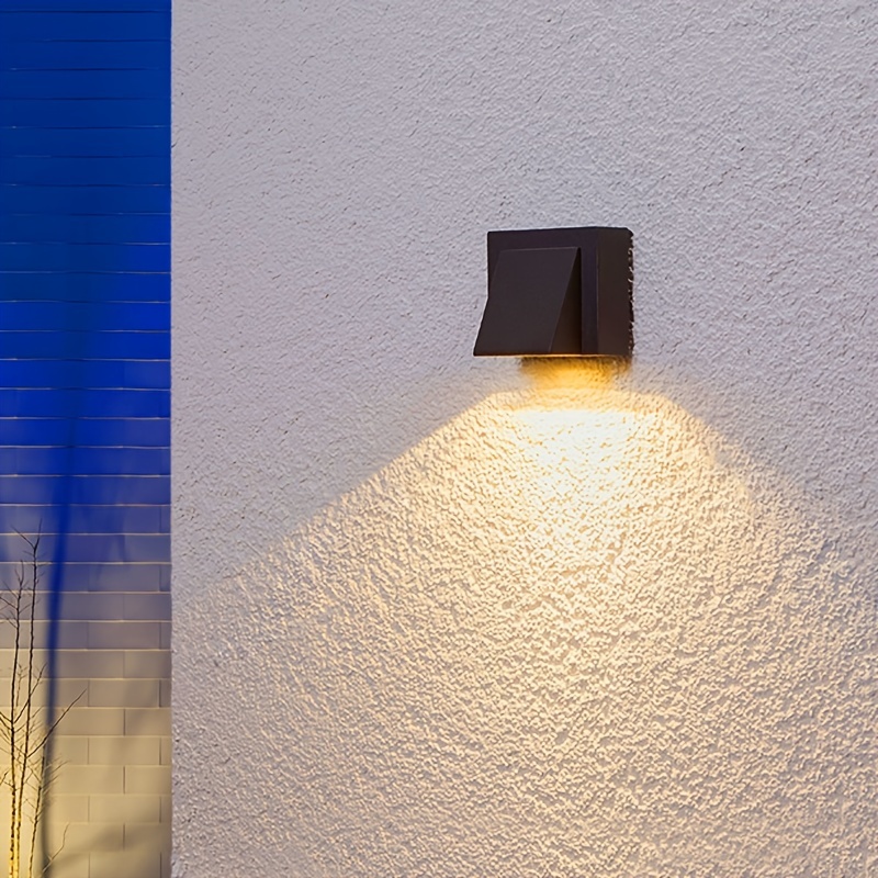 Applique Murale Extérieure LED, Étanche Minimaliste Noire Lampe Murale,  Lumière Chaude 3000K, 12W, Protection IP65, Matériau Acrylique et Fer, pour  Éc