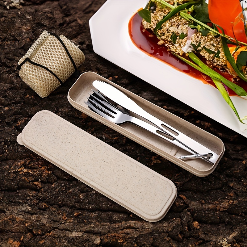 Dinnerware Portable Printed Stainless Steel Spoon Fork Steak - Temu