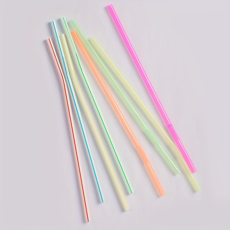 Long Flexible Straws Artistic Straws Neon Assorted Perfect - Temu