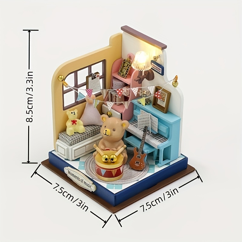 1pc Modèle Kit Construction Assemblé Maison Poupée Miniature - Temu Belgium