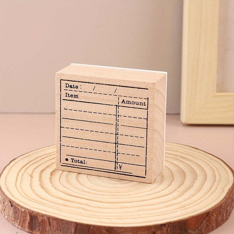 Vintage Habit Tracking Wooden Rubber Stamp, Party Favor, Creative