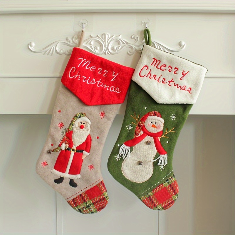 Christmas Three-dimensional Santa Claus Sequin Boots Candy Socks