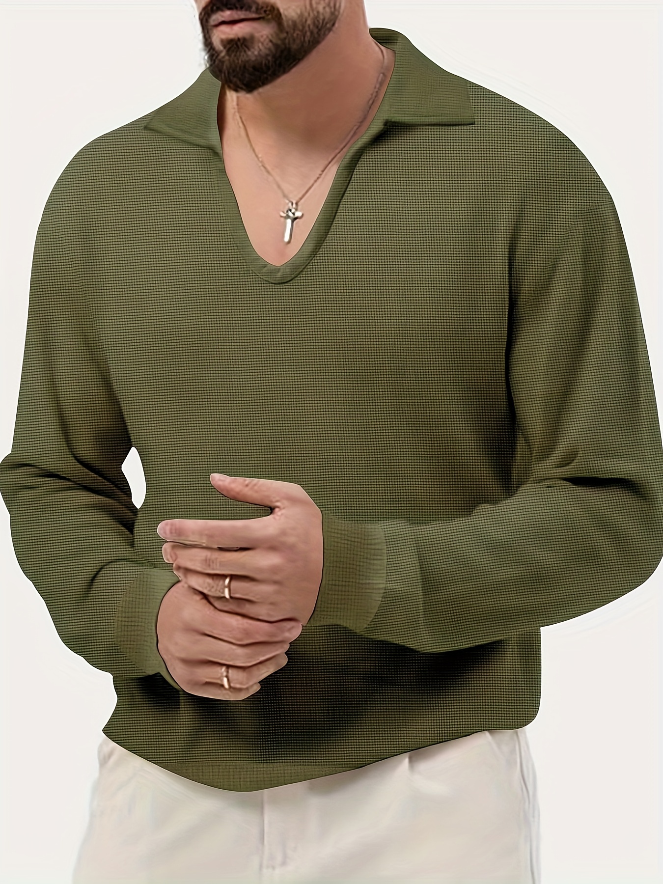 Trendy Solid Sweatshirt Sudadera Cuello En V Hombre Diseño - Temu Chile