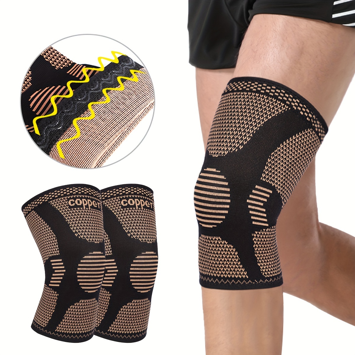 Low MOQ Factory Price Knee Wraps Copper Elbow&Knee Brace Support Copper  Compression Knee Sleeve Pad for Sports Workout - China Knee Pad and Knee  Brace price