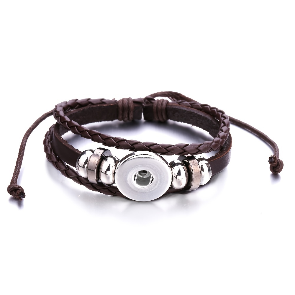 Wholesale SUNNYCLUE DIY 3 Sets Braided Leather Bracelet Making Kit  Multilayer Rope Bangle Cuff Wristband with Blank Alloy Cabochon Bezel Tray  