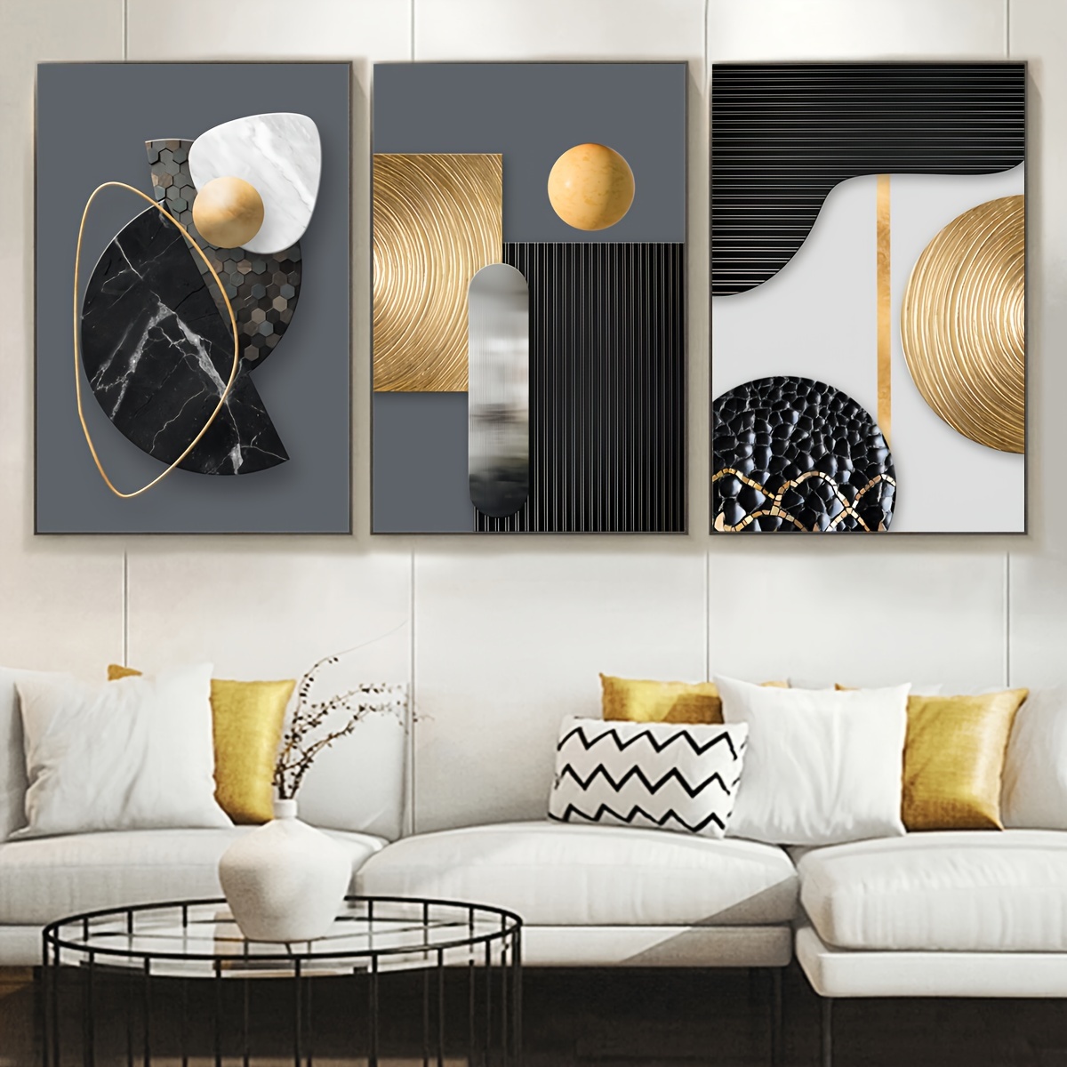 Canvas Posters Abstract Geometry Art Beautiful Marble Art - Temu