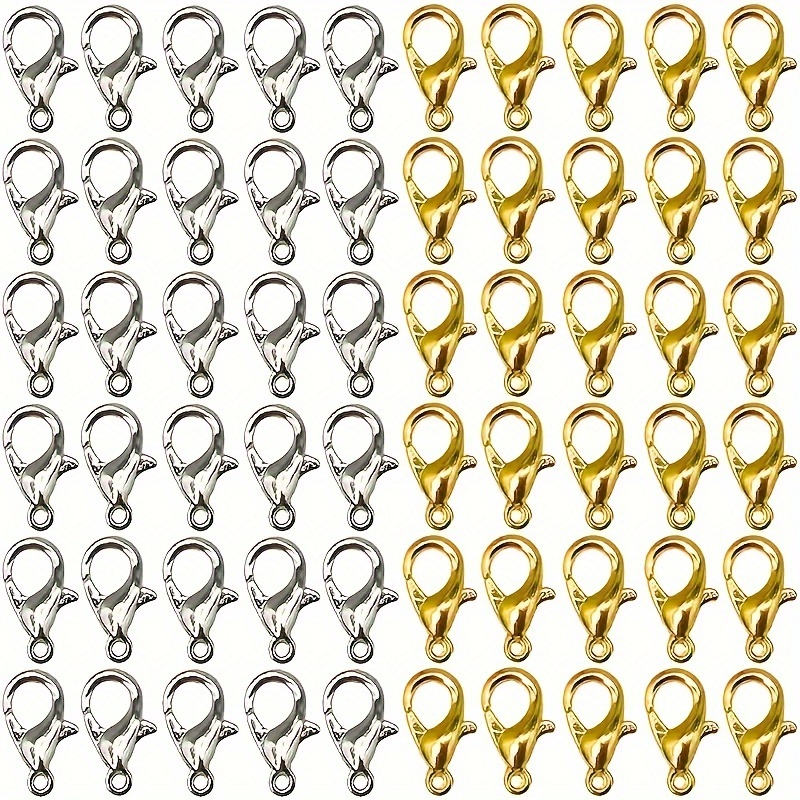 Cheap 10Pcs 10 12 14 mm Lobster Clasps Hooks With Jump Rings End Clasps  Connectors For DIY Jewelry Making Supplies Accessories