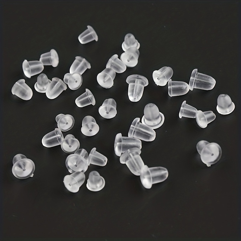 500pcs Clear Rubber Earring Silicone Ear Plug