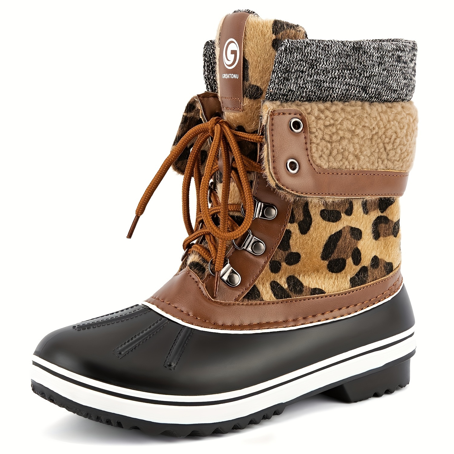 Botas de mujer en pelo con estampado de leopardo