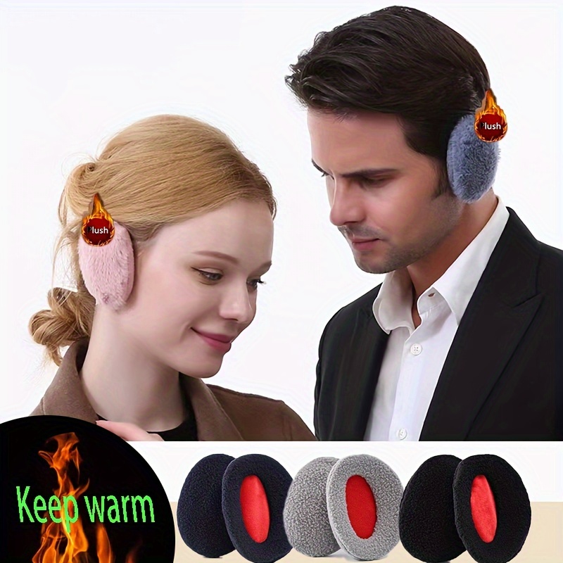 4pcs Chauffe-oreilles pour hommes et femmes polaire classique Unisexe Hiver  Cache-oreilles
