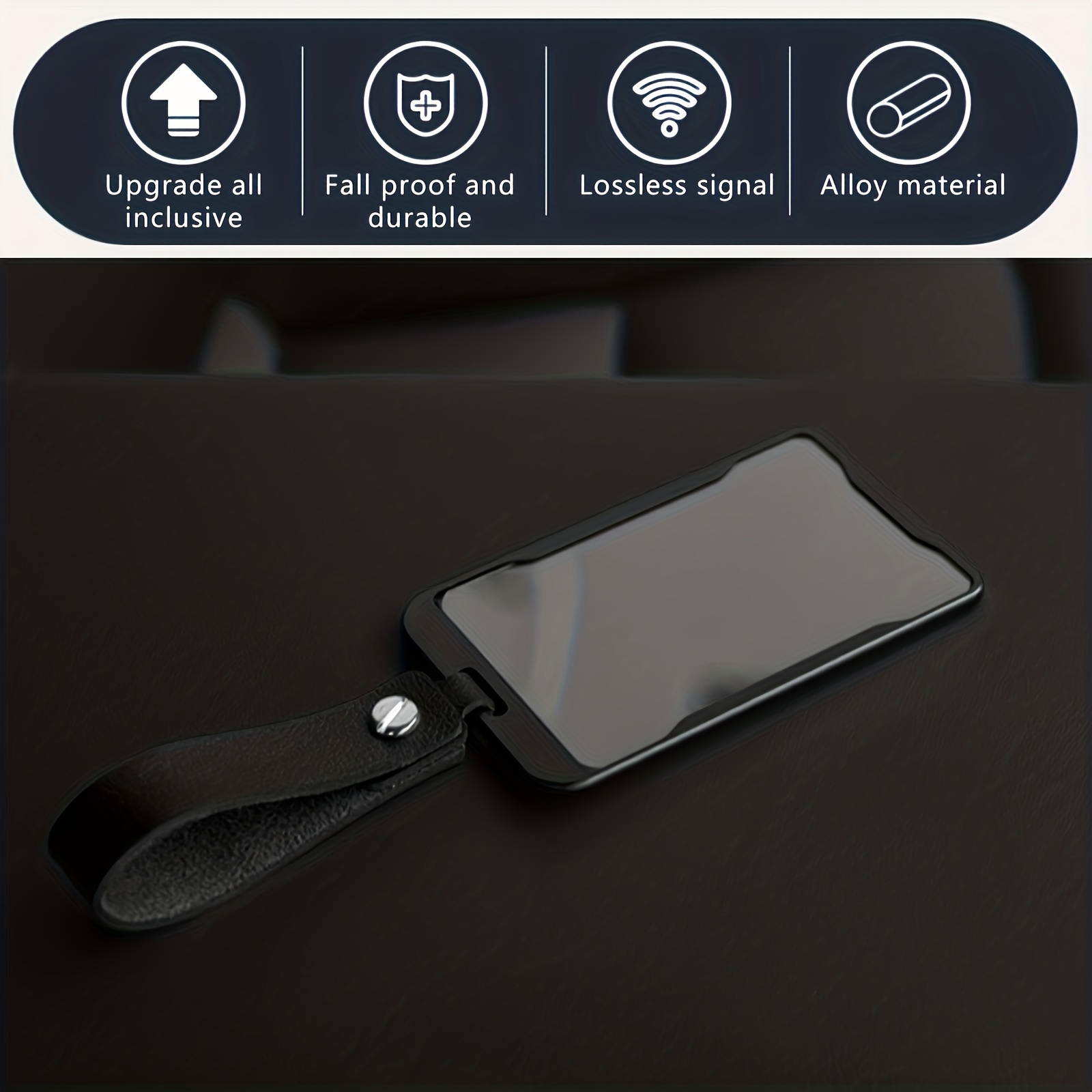 Key Chain Car Key Card Case Holder Protector Leather - Temu