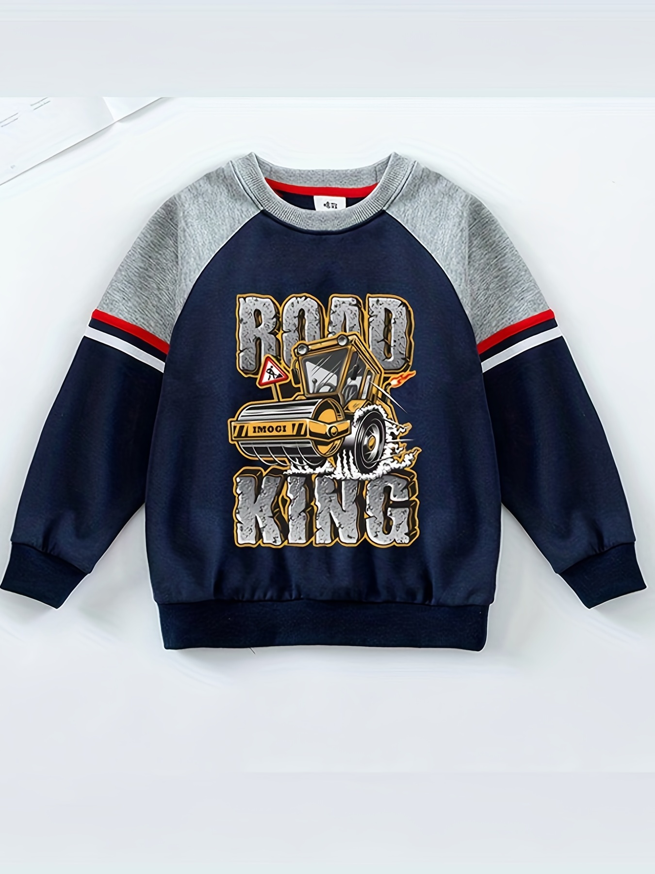 Kid's Cartoon Pattern Sweatshirt Raglan Pullover Crew Neck Long Sleeve Top