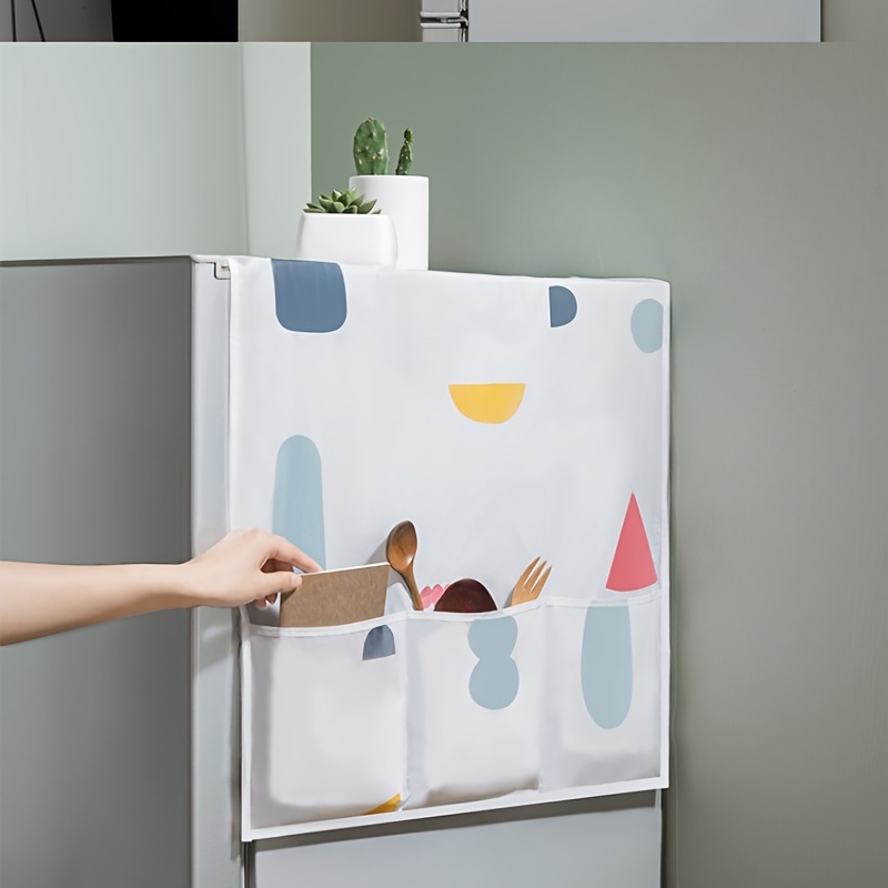 Refrigerator Cover With Storage Bag Refrigerator Dust Cover - Temu