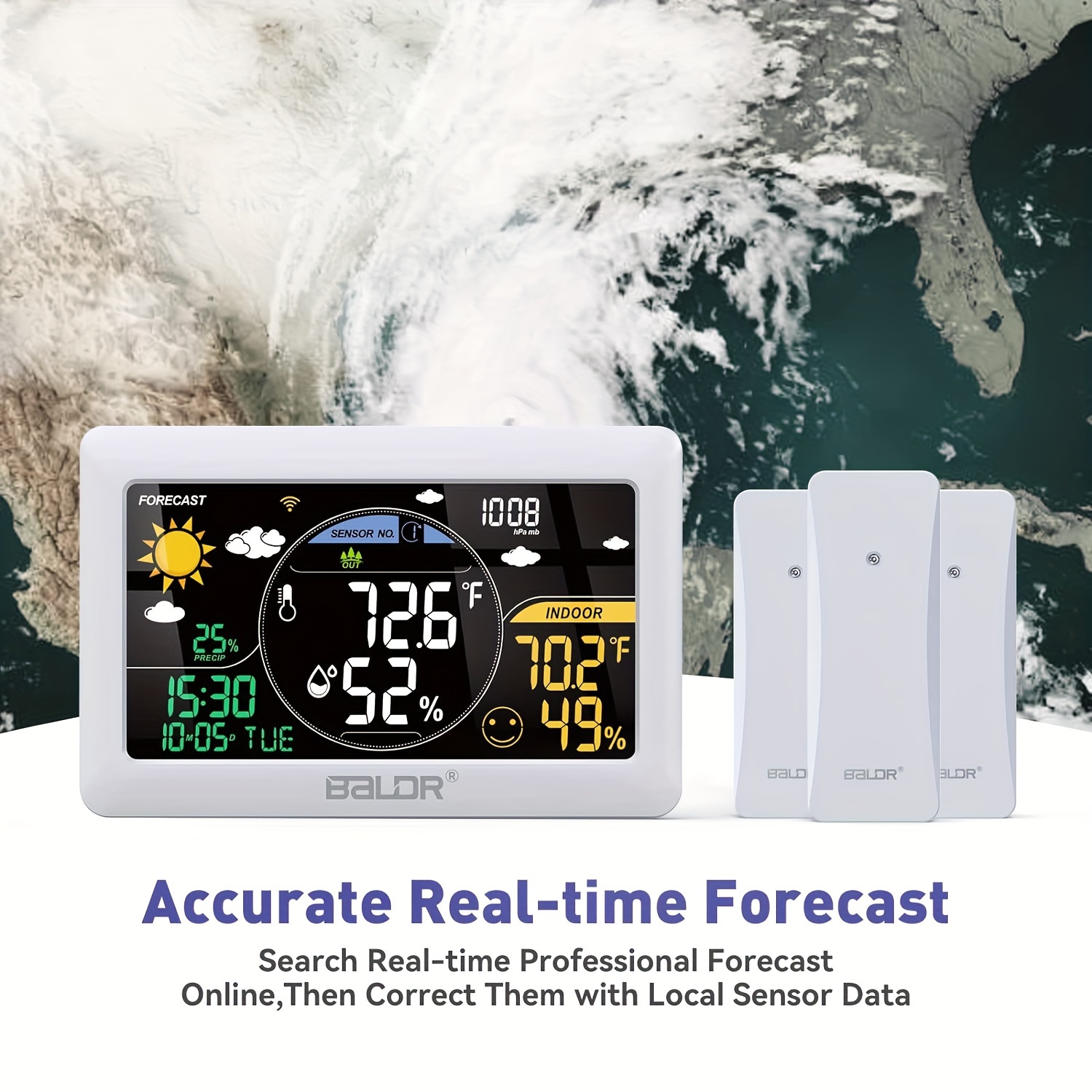 Station météo sans fil BALDR, horloge météo à domicile