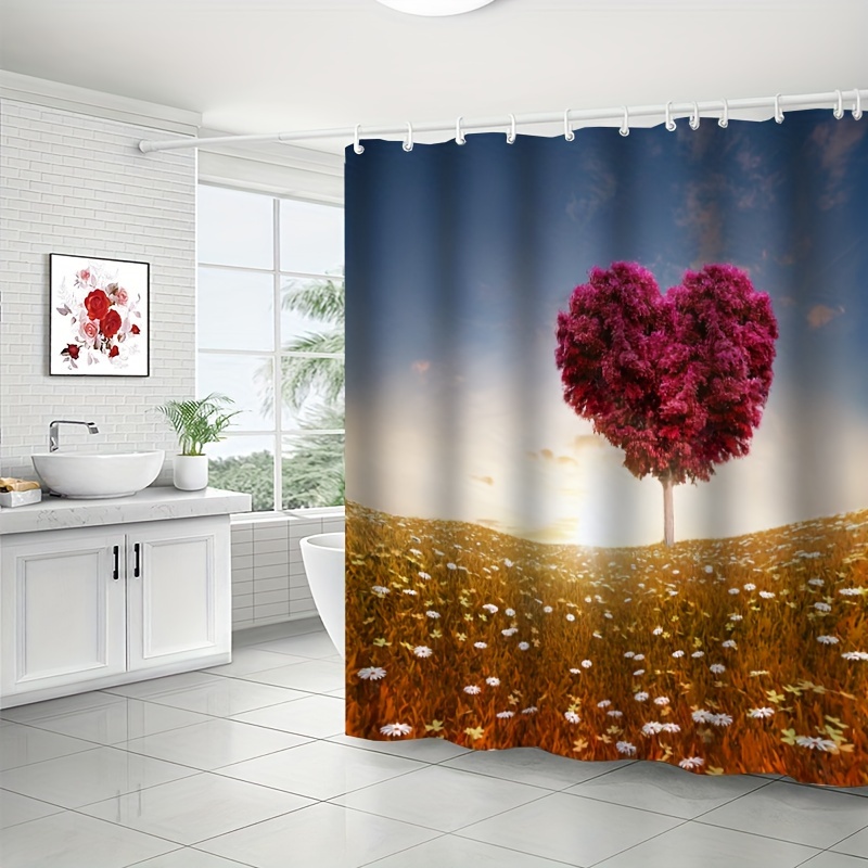 Valentines Day Shower Curtain Valentine's Red Black - Temu