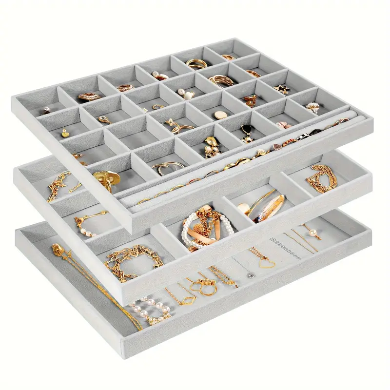 Stackable Jewelry Storage Trays For Drawers Jewelry Drawer - Temu