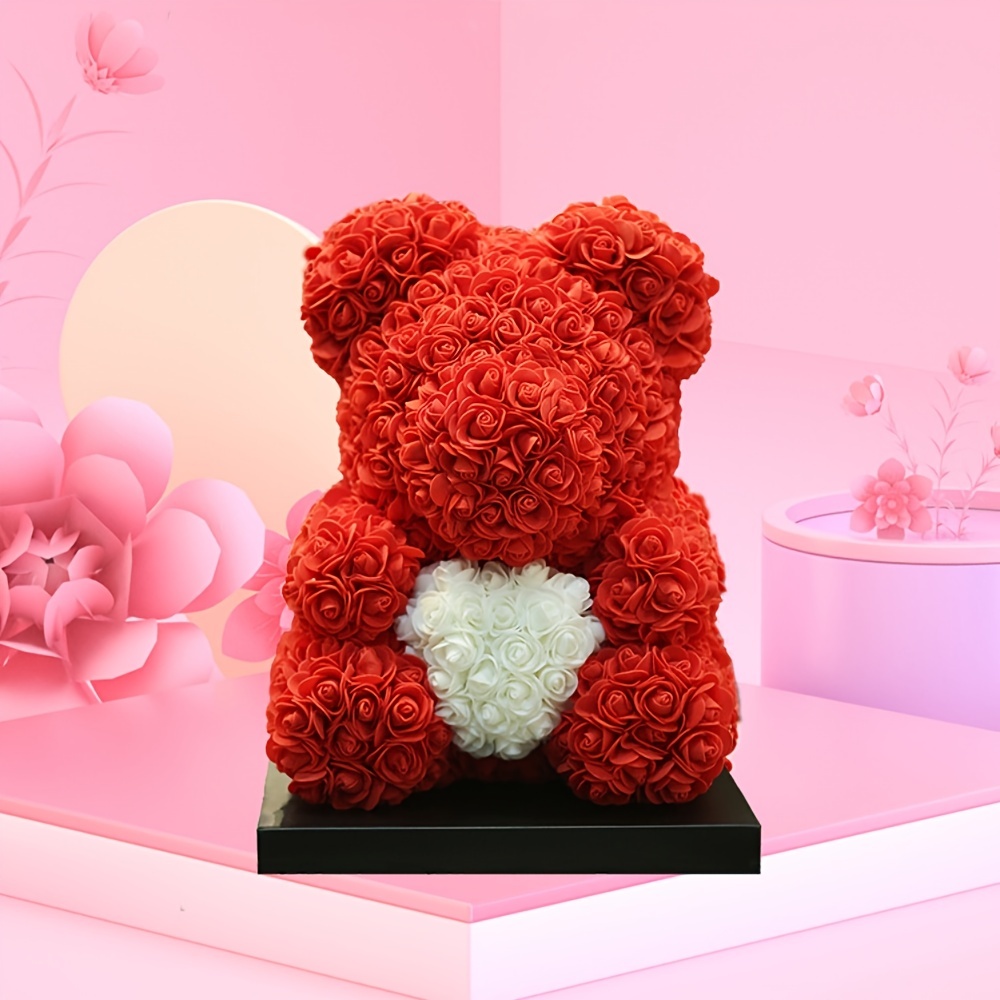 Regalos de San Valentín para mamá, oso de flores, oso de rosa