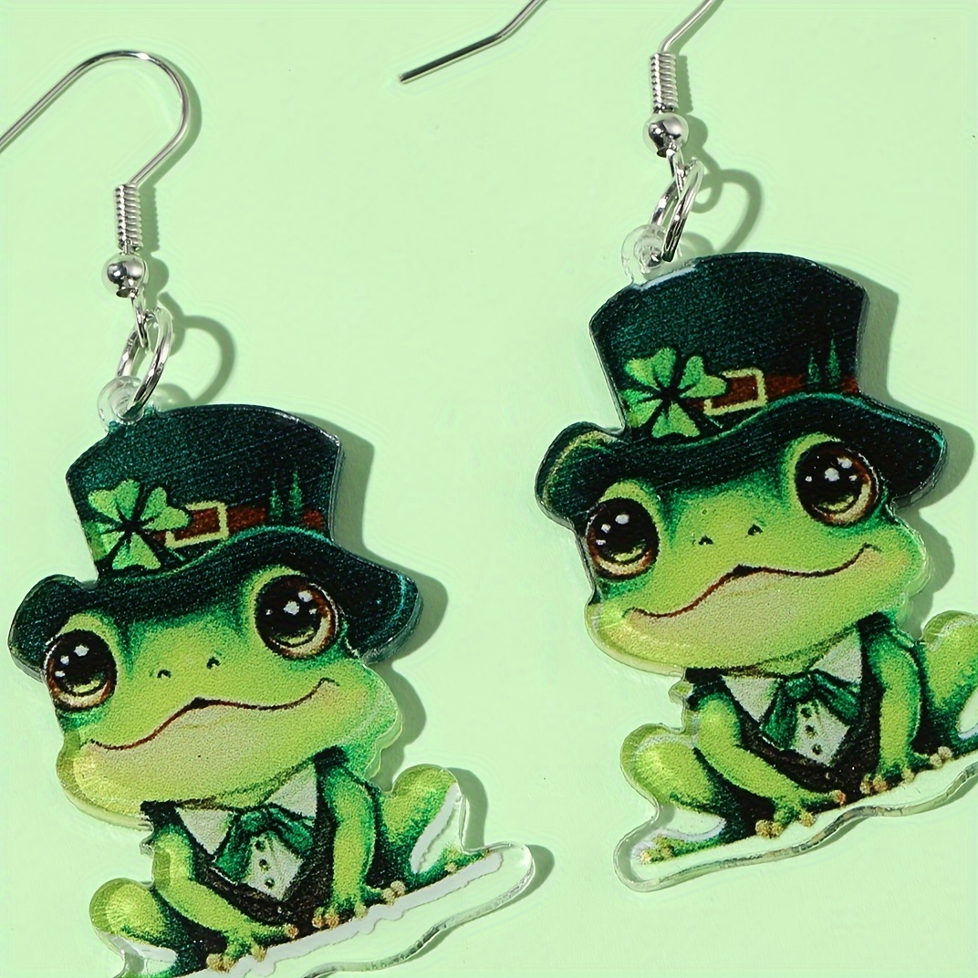 Pair Frog/Sloth Pattern Acrylic Earrings For Girls, Holiday Gifts For  Family And Bestie