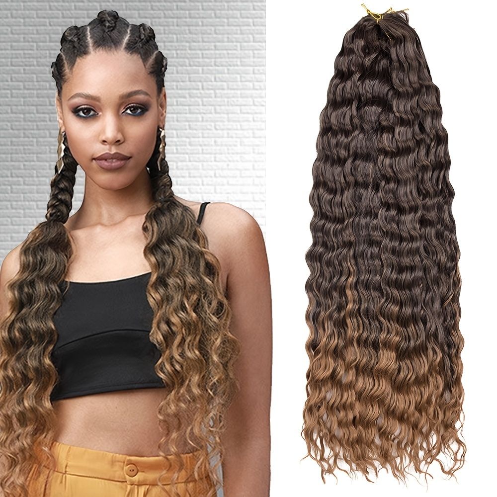 Zizi Synthetic Deep Wave Crochet Hair Pink Ocean Wave 32 Inch Synthetic  Light Weight Wear Braiding Hair Extensions - Beauty & Personal Care - Temu