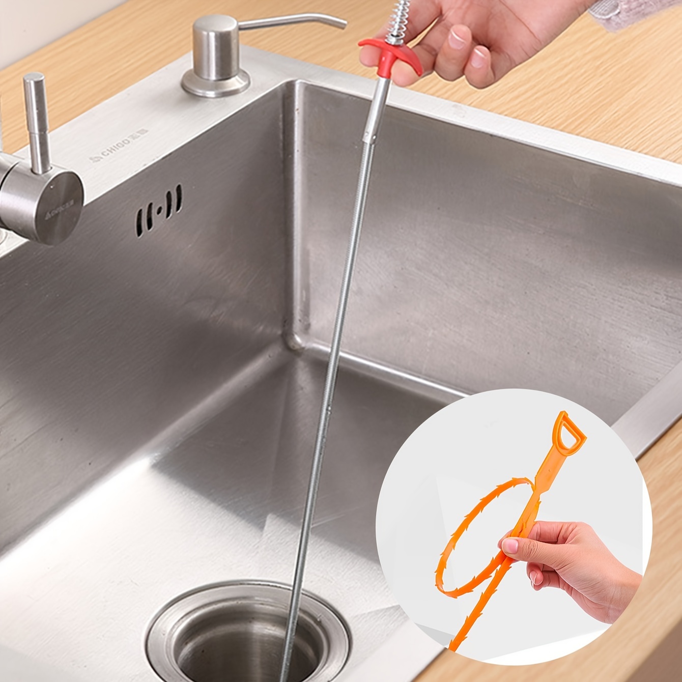Snake Drain Clog Remover Hair Hook Sink Unclog Cleaner Tool Bathroom  Kitchen