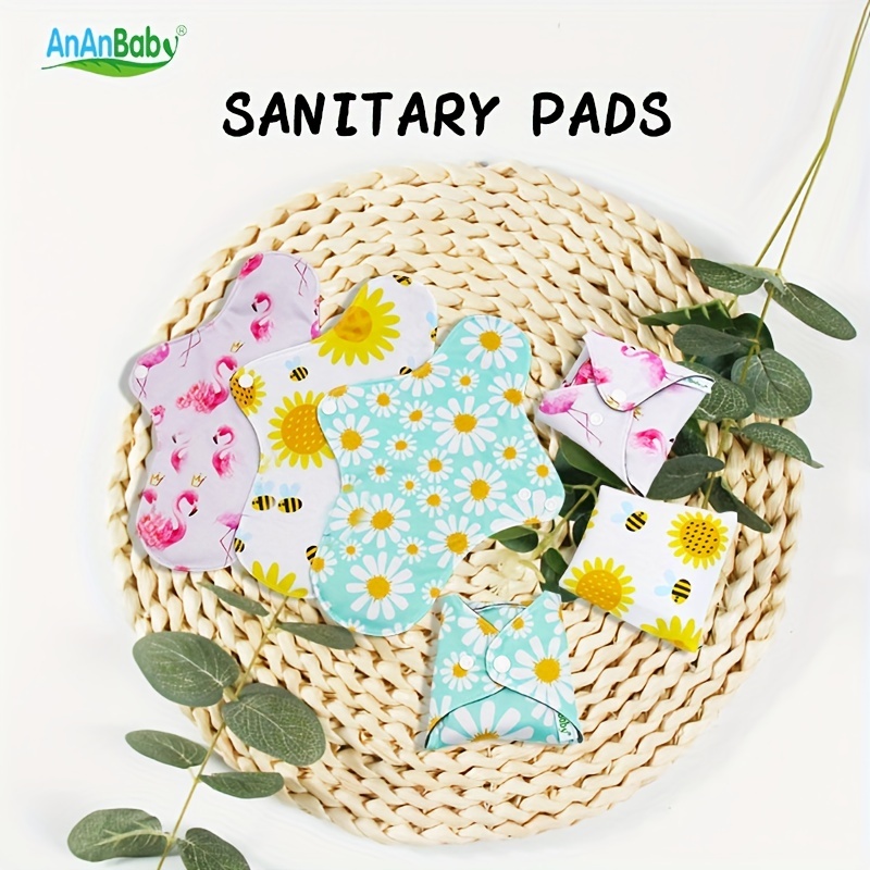 Four Packs Washable Bamboo Charcoal Sanitary Napkins