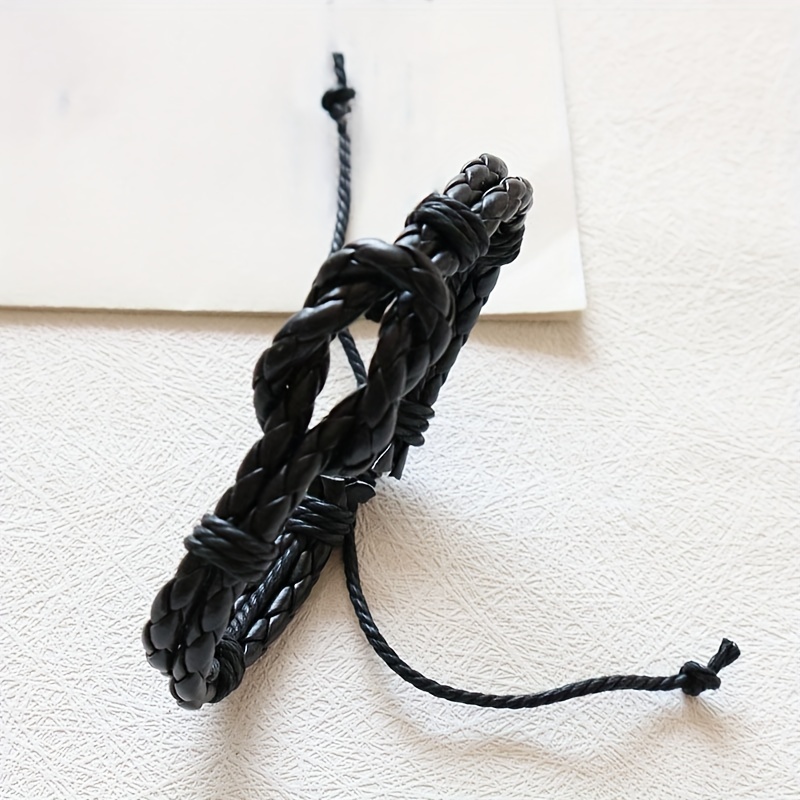 Adjustable PU Leather Bracelet Student Hand Rope