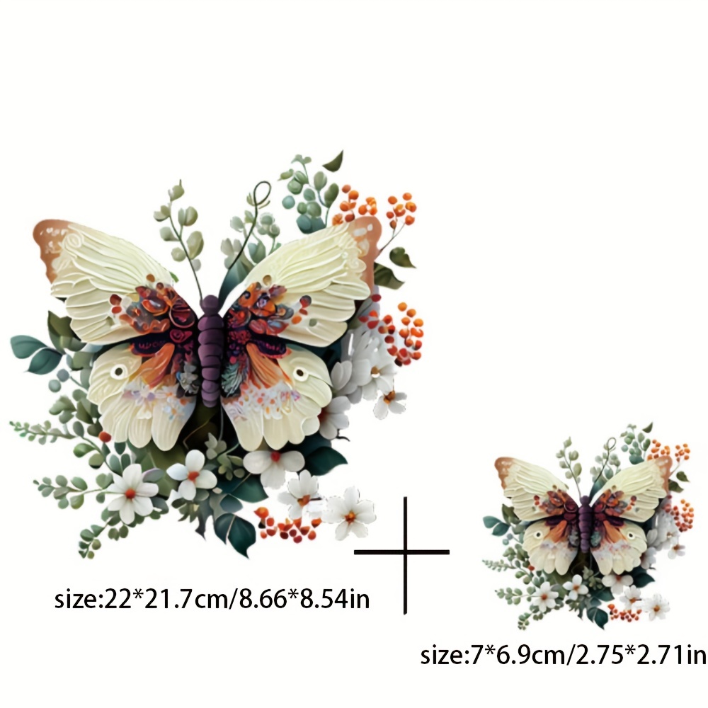 Butterfly Iron-on Patches, 7.5 Cm, Jeans Patches Rainbow Butterfly