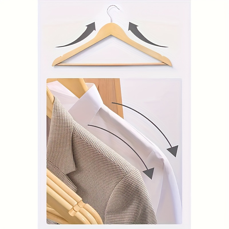 10pcs wooden clothes hangers non slip solid wood garment Temu