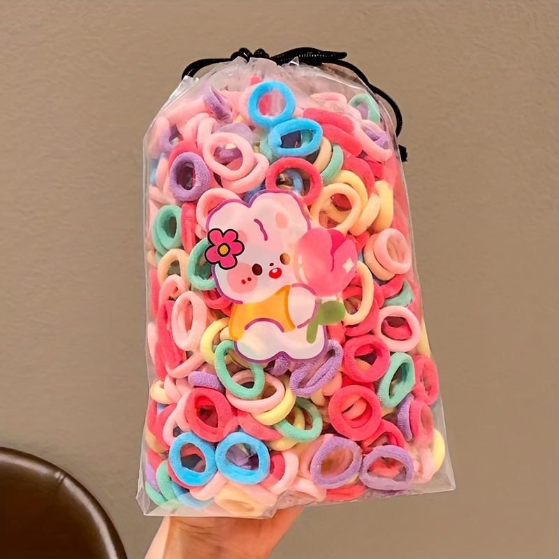 100pcs Basic Cute Girl Hair Rings That Don't Damage Hair, High Ponytail Hair Ties, Durable and High Elastic Rubber Bands