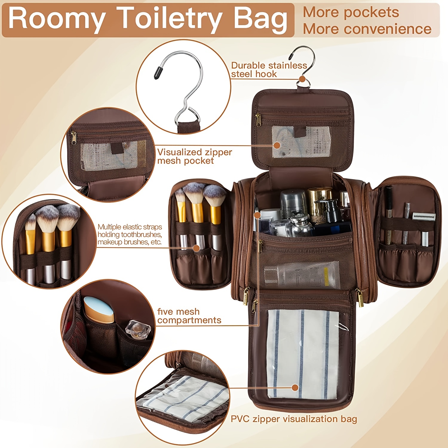 Hanging Travel Toiletry Bag,cosmetic And Bath Organizer Bag - Temu