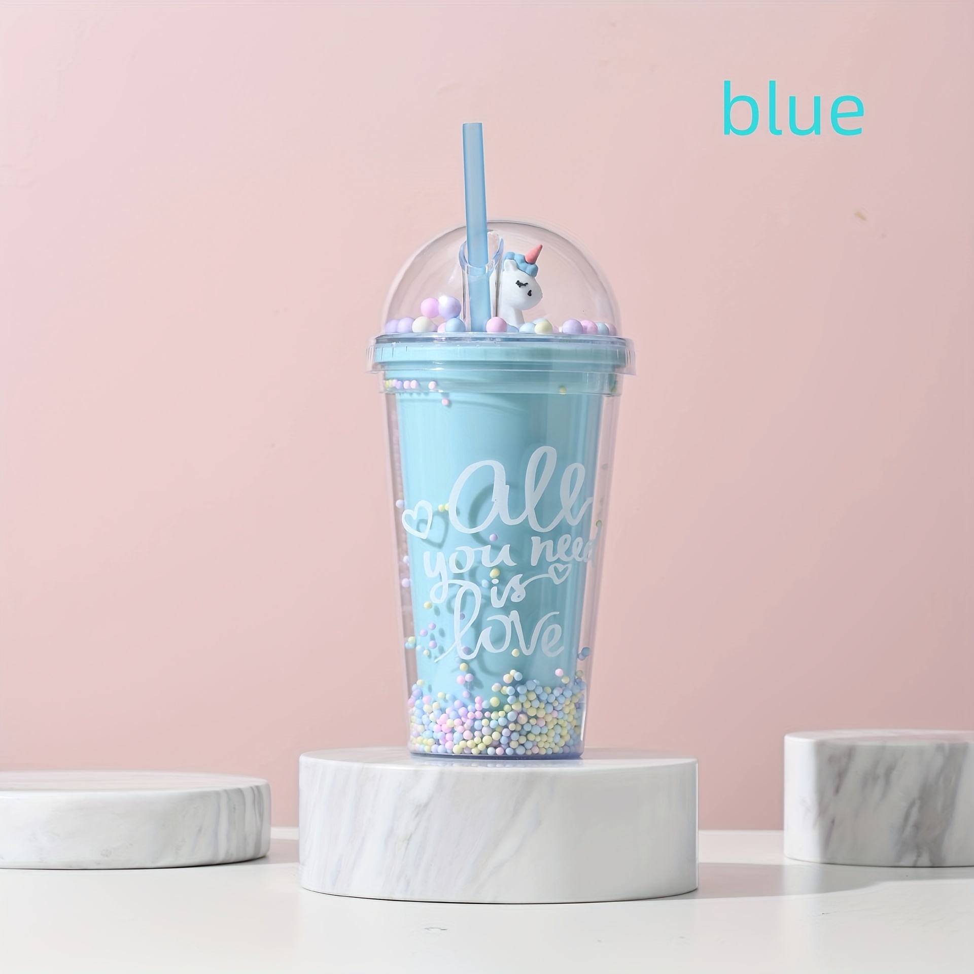 Blue And White Color Dot Multi functional Water Cup Tumbler - Temu