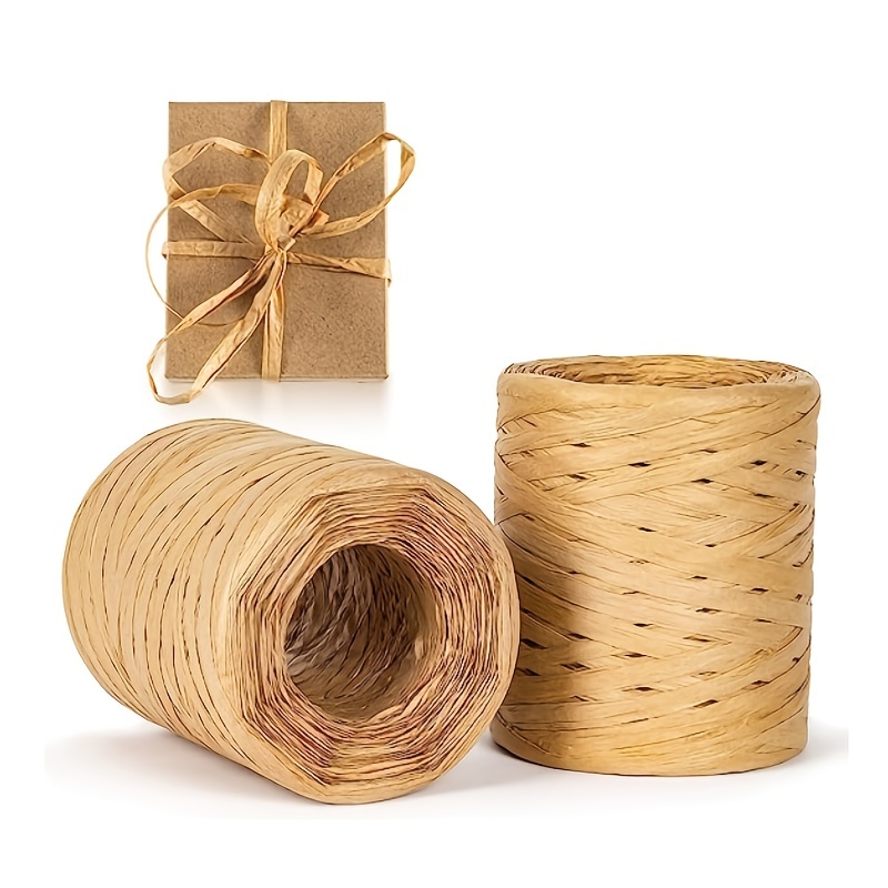 200m Natural Raffia Paper Ribbon, Raffia Paper Cord, Wrapping Cord For  Craft Projects, Gift Wrapping, Weaving And Gardening