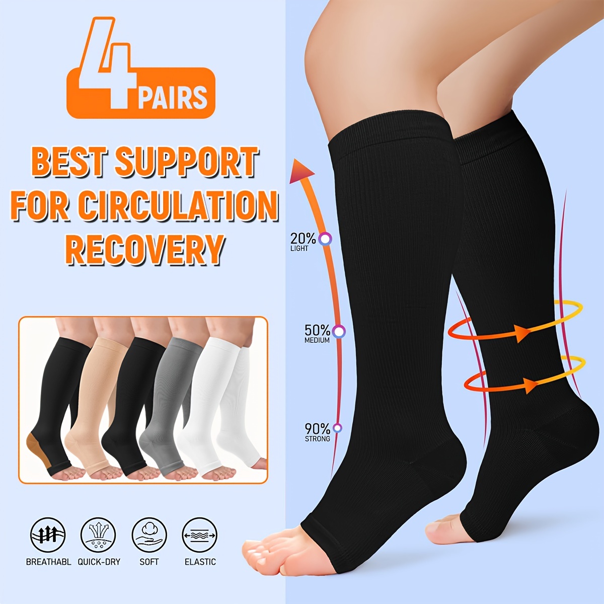 Copper Compression Socks - Suitable for Athletics, Tennis, Golf,  Basketball, Sports, Weightlifting, Joint Pain Relief, Injury Recovery (One  Pair)