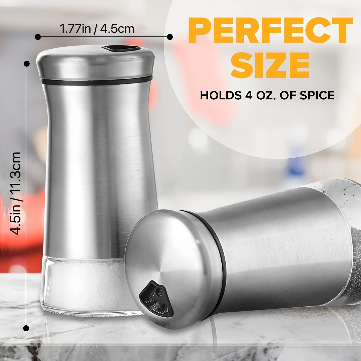  Gorgeous Salt and Pepper Shakers Set With Adjustable Pour Holes  - The Perfect Dispensers for your Salts: Home & Kitchen