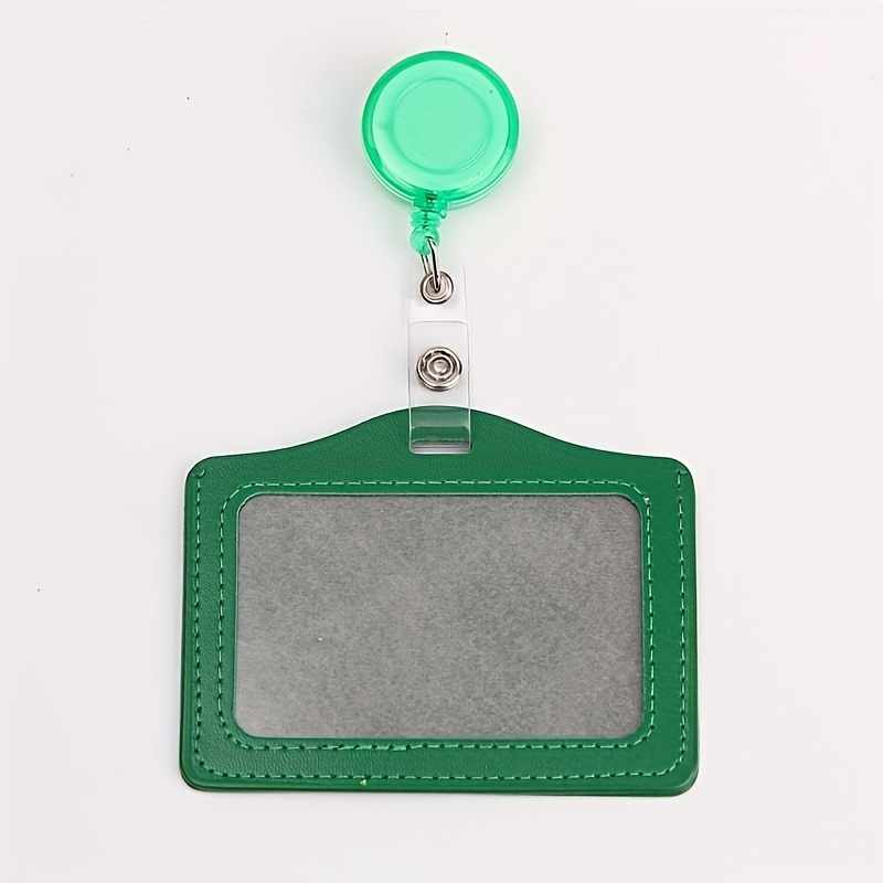 Retractable Badge Reel ID Card Holder Case Nurse Badge Lanyard Fashion PU Leather Card Holder Set,Home,Bank,Lunch,Candy,Pcs,Clip,Clips,Hook,Kawaii