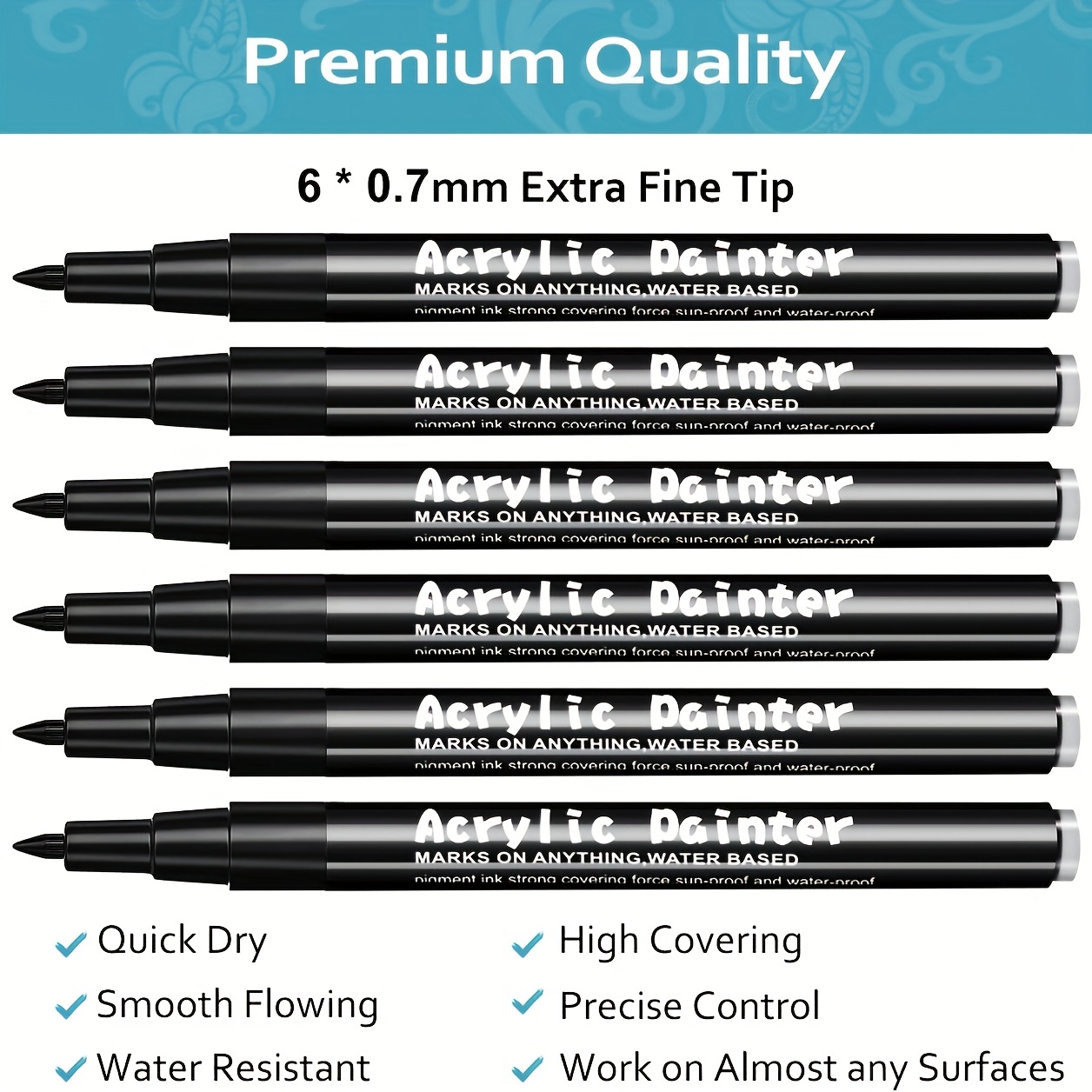 Creative S Black White Acrylic Marker Paint Pens Fine - Temu