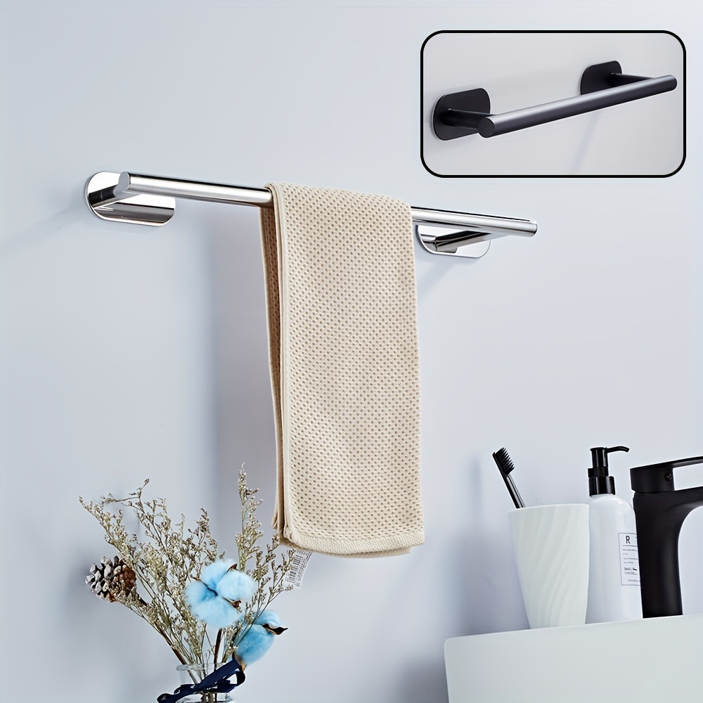 Toallero autoadhesivo para toallas de baño con 2 ganchos para toallas de  15.6 pulgadas para pegar en la pared, toallero sin taladro, soporte para