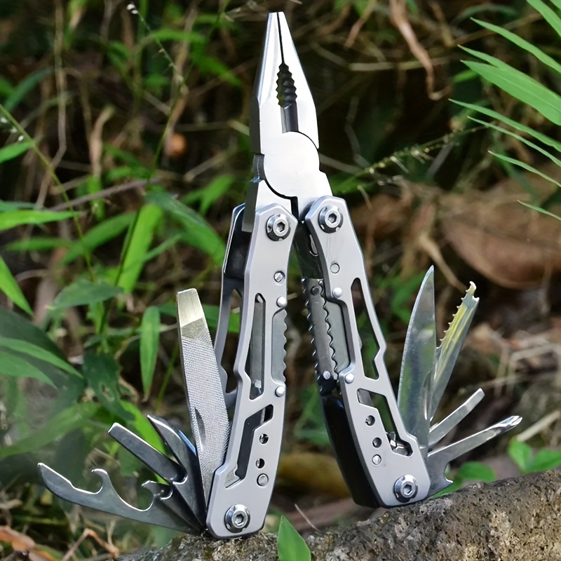 Multitool Pocket Knife, 15 in 1 Folding Multitool with Pliers Knife Bottle  Opener Screwdriver Whistle with Portable Nylon Sheath, Gifts for Dad Men  Outdoor Survival Camping Hiking Gear, Folding & Pocket Knives 