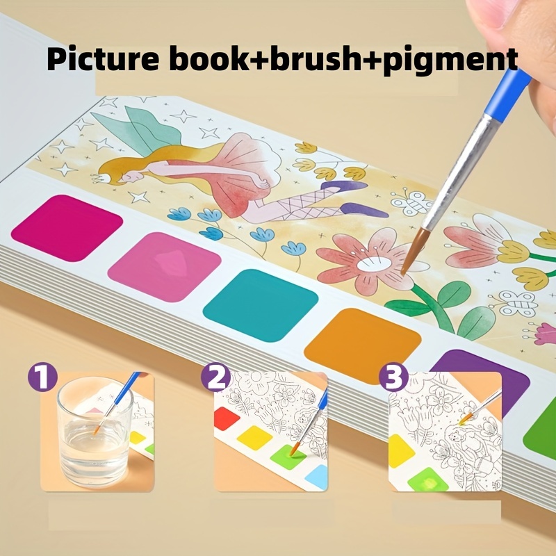 Watercolor Painting Watercolor Coloring Book Self contained - Temu