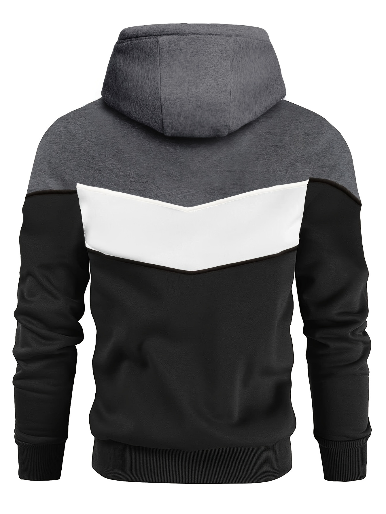 Cool Fluffy Thermal Hoodies Men Men's Casual Color Block - Temu