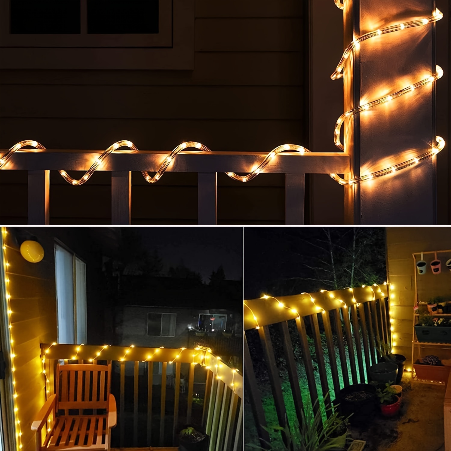 Dalugo Solar Lichterkette Aussen, 22 200 LED Warweiß Solarlichterkette Außen Wetterfest 8 Odi