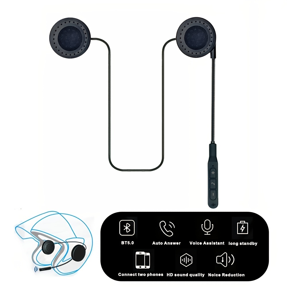 Acheter BT12 moto Bluetooth 5.0 casque écouteur casque sans fil Kit d'appel  mains libres stéréo Anti-interférence casque étanche lecteur de musique  haut-parleur