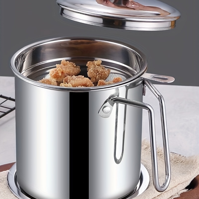 Grease Container With Strainer, 3l Stainless Steel Cooking Oil