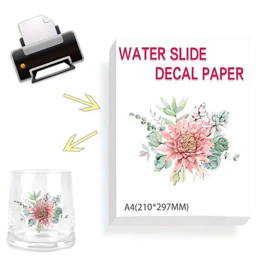 40pcs/pack Transparent&White Printing Paper Laser Water Slide Decal Paper  A4 Cheap Water Transfer Paper