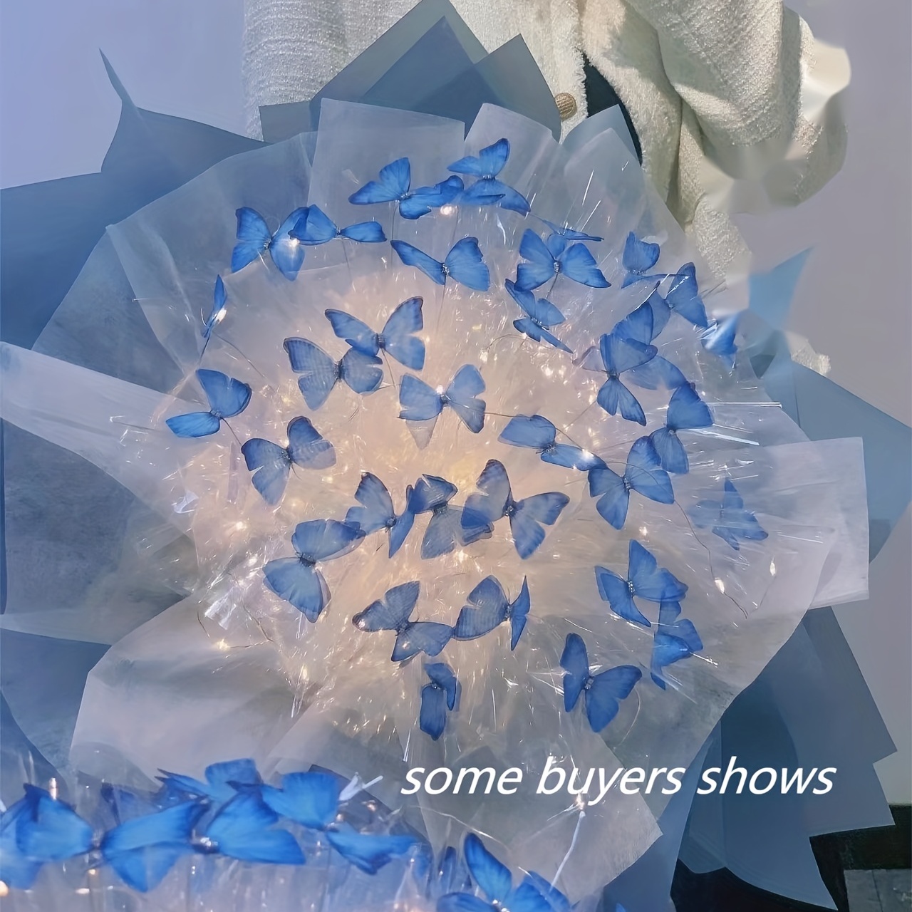 Luminous Butterfly Bouquet Rhinestone Blue Bouquet For - Temu